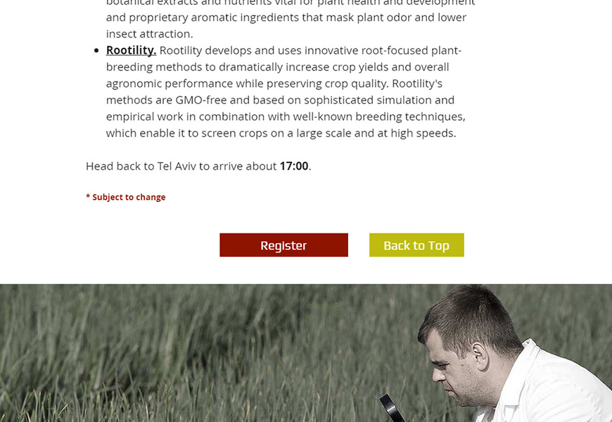 Website for the Agrivest conference